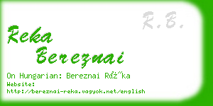 reka bereznai business card